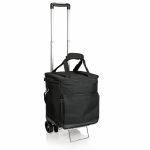 Custom Cellar 6-Bottle Insulated Wine Tote w/Removable Divider & Trolley with Company Logo - Personalized Bulk Corporate Gift