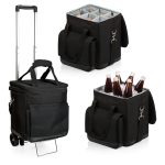 Custom Cellar 6-Bottle Insulated Wine Tote w/Removable Divider & Trolley with Company Logo - Personalized Bulk Corporate Gift - 4