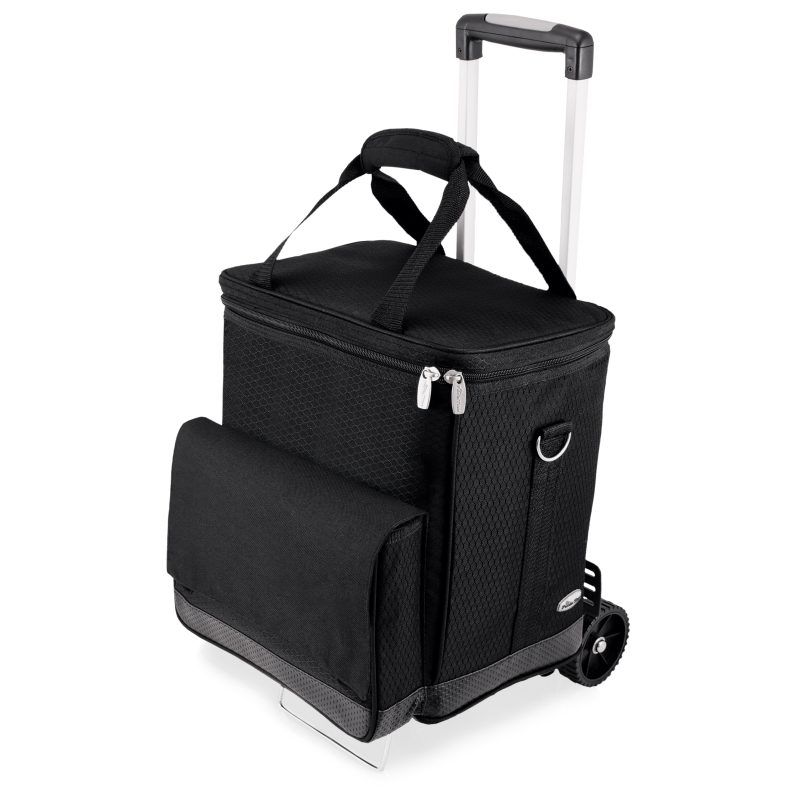 Custom Cellar 6-Bottle Insulated Wine Tote w/Removable Divider & Trolley with Company Logo - Personalized Bulk Corporate Gift - 5