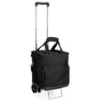 Custom Cellar 6-Bottle Insulated Wine Tote w/Removable Divider & Trolley with Company Logo - Personalized Bulk Corporate Gift - 6
