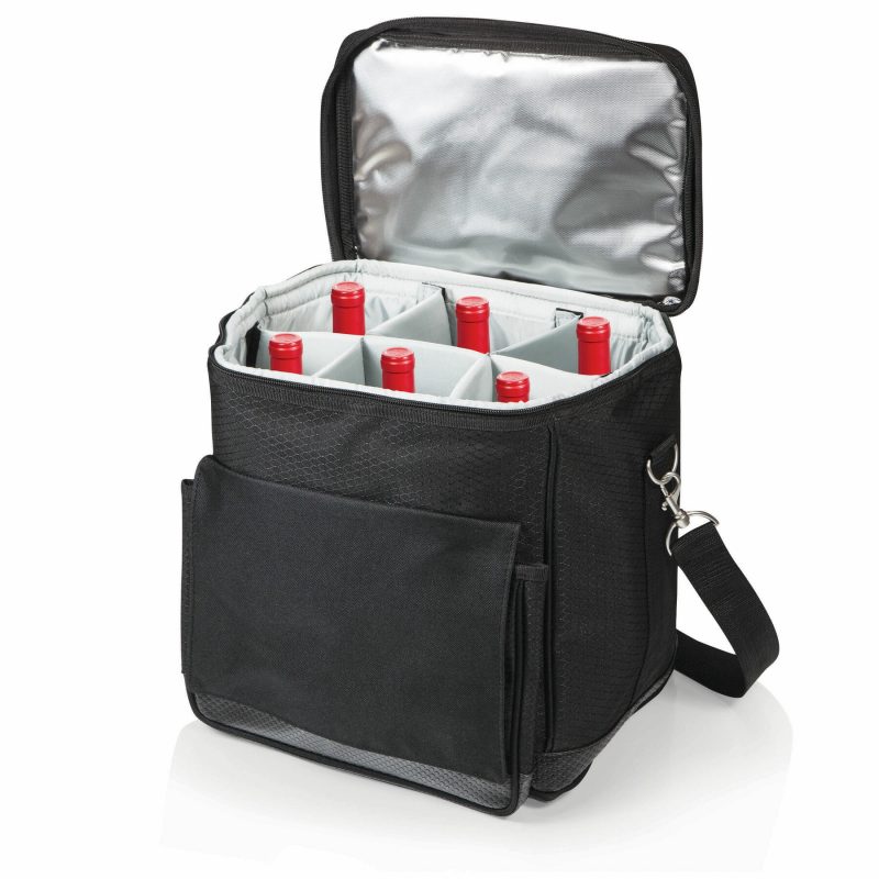 Custom Cellar Insulated Wine Tote Cooler w/Removable Divider with Company Logo - Personalized Bulk Corporate Gift