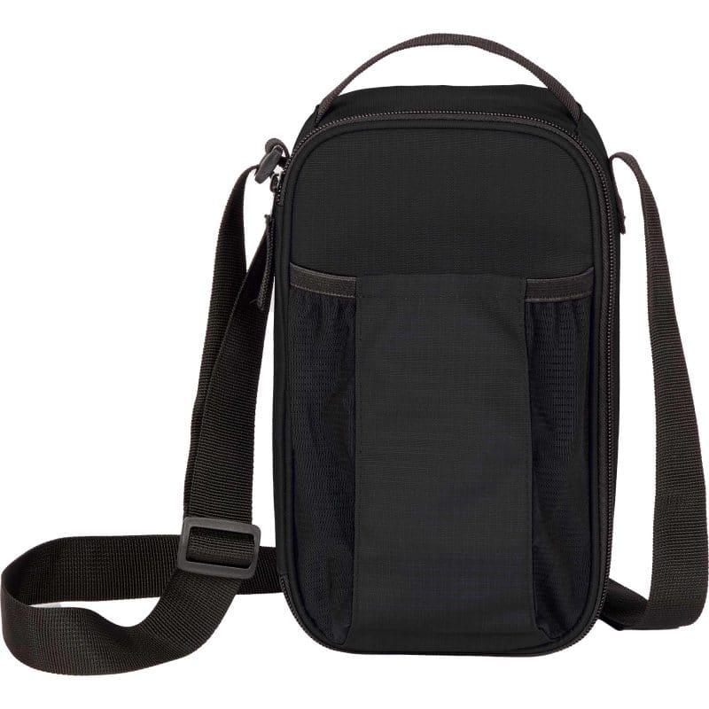 Custom Crossbody Recycled 6-Can Cooler with Company Logo - Personalized Bulk Corporate Gift - 6