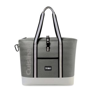 Custom Cuisinart Outdoors Cooler Tote - Medium Grey with Company Logo - Personalized Bulk Corporate Gift