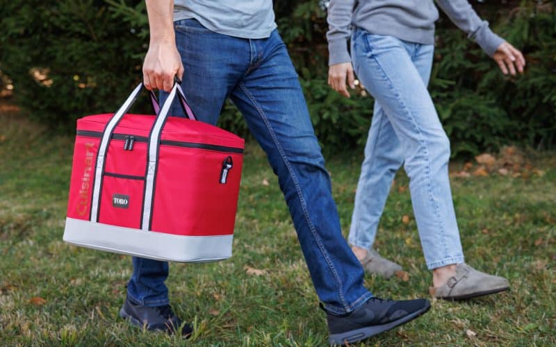 Custom Cuisinart Outdoors Square Cooler - Red with Company Logo - Personalized Bulk Corporate Gift - 6