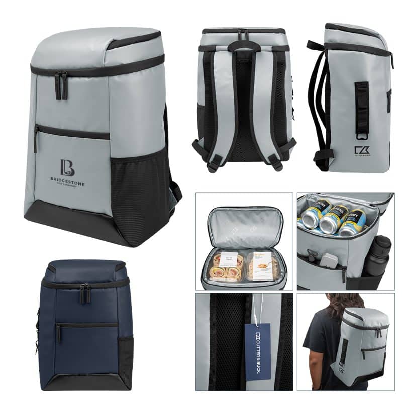 Custom Cutter & Buck 18 Can Cooler Backpack with Company Logo - Personalized Bulk Corporate Gift