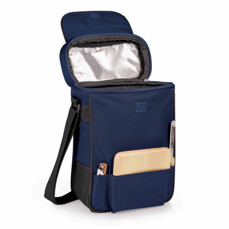 Custom Duet Insulated Two-Bottle Wine & Cheese Tote with Company Logo - Personalized Bulk Corporate Gift - 2