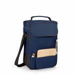 Custom Duet Insulated Two-Bottle Wine & Cheese Tote with Company Logo - Personalized Bulk Corporate Gift - 3