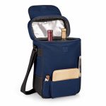 Custom Duet Insulated Two-Bottle Wine & Cheese Tote with Company Logo - Personalized Bulk Corporate Gift - 4