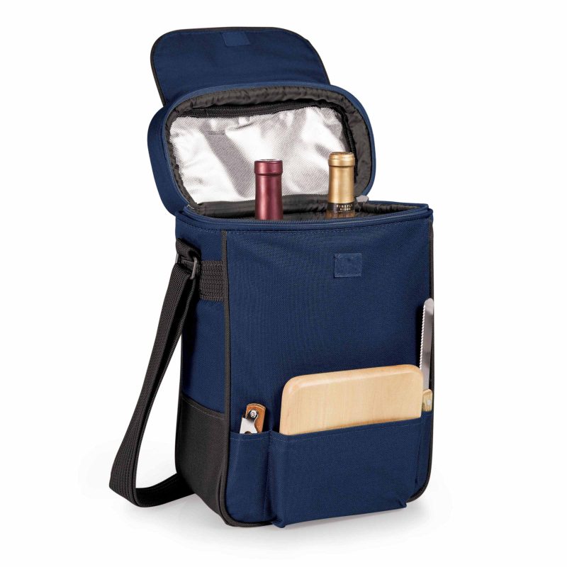 Custom Duet Insulated Two-Bottle Wine & Cheese Tote with Company Logo - Personalized Bulk Corporate Gift - 4