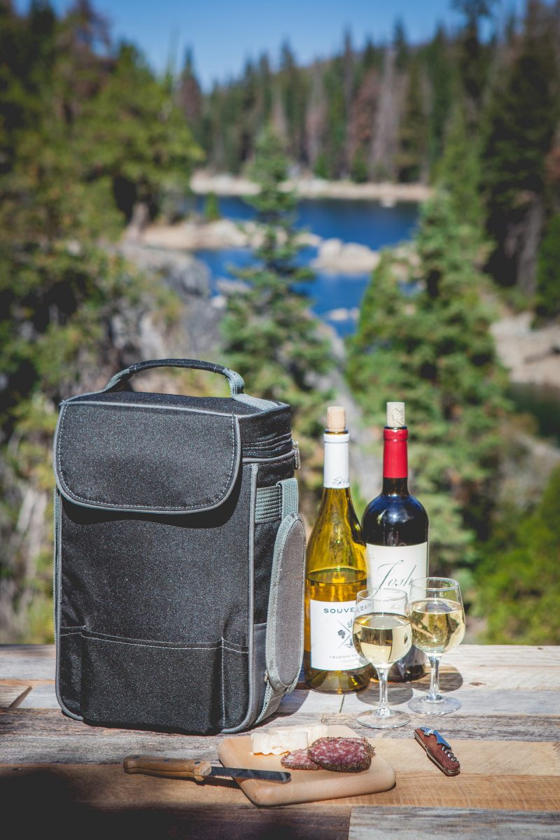 Custom Duet Insulated Two-Bottle Wine & Cheese Tote with Company Logo - Personalized Bulk Corporate Gift - 6