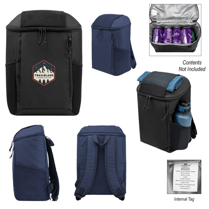 Custom Endeavor Rpet 15 Can Cooler Backpack with Company Logo - Personalized Bulk Corporate Gift