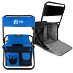Custom Folding Chair w/24 Can Cooler Bag & Pockets with Company Logo - Personalized Bulk Corporate Gift