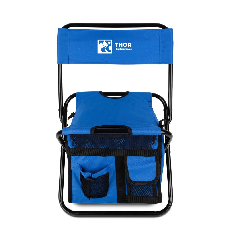 Custom Folding Chair w/24 Can Cooler Bag & Pockets with Company Logo - Personalized Bulk Corporate Gift - 3