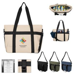 Custom Hudson Rpet 36 Can Cooler Tote Bag with Company Logo - Personalized Bulk Corporate Gift