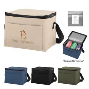 Custom Hudson Rpet 6 Can Cooler Bag with Company Logo - Personalized Bulk Corporate Gift