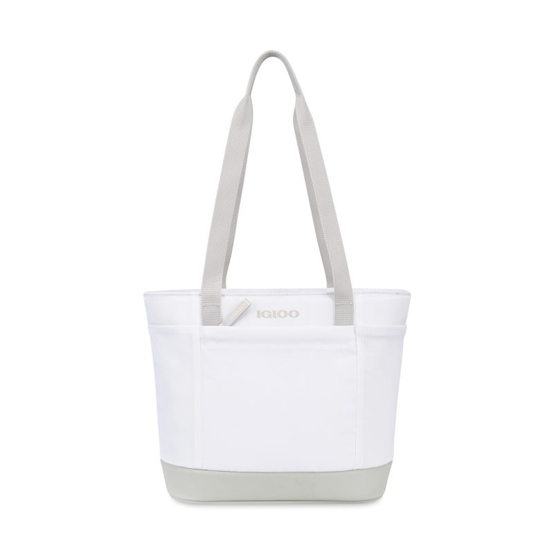Custom Igloo Day Chiller Recycled Poly 9 Can Tote Soft Cooler - Cloud White with Company Logo - Personalized Bulk Corporate Gift - 1