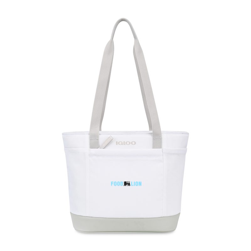 Custom Igloo Day Chiller Recycled Poly 9 Can Tote Soft Cooler - Cloud White with Company Logo - Personalized Bulk Corporate Gift