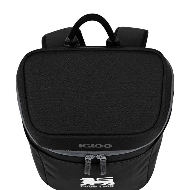 Custom Igloo Day Chiller Recycled Poly Backpack 12 Can Soft Cooler - Black with Company Logo - Personalized Bulk Corporate Gift - 3