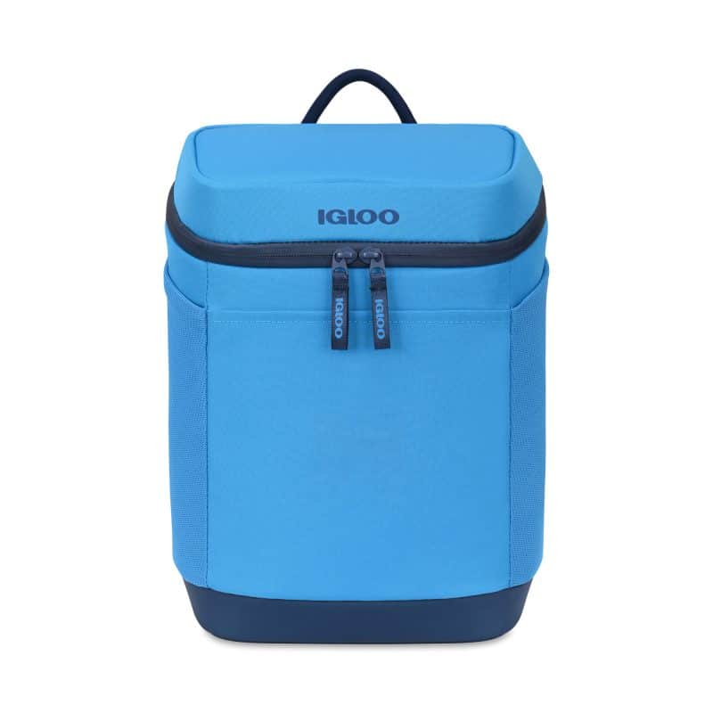 Custom Igloo Day Chiller Recycled Poly Backpack 12 Can Soft Cooler - Brilliant Blue with Company Logo - Personalized Bulk Corporate Gift - 1