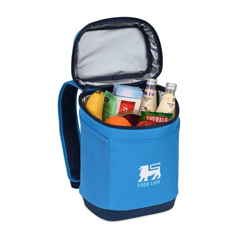 Custom Igloo Day Chiller Recycled Poly Backpack 12 Can Soft Cooler - Brilliant Blue with Company Logo - Personalized Bulk Corporate Gift - 3