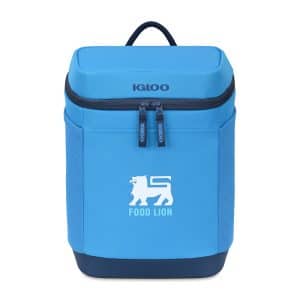 Custom Igloo Day Chiller Recycled Poly Backpack 12 Can Soft Cooler - Brilliant Blue with Company Logo - Personalized Bulk Corporate Gift