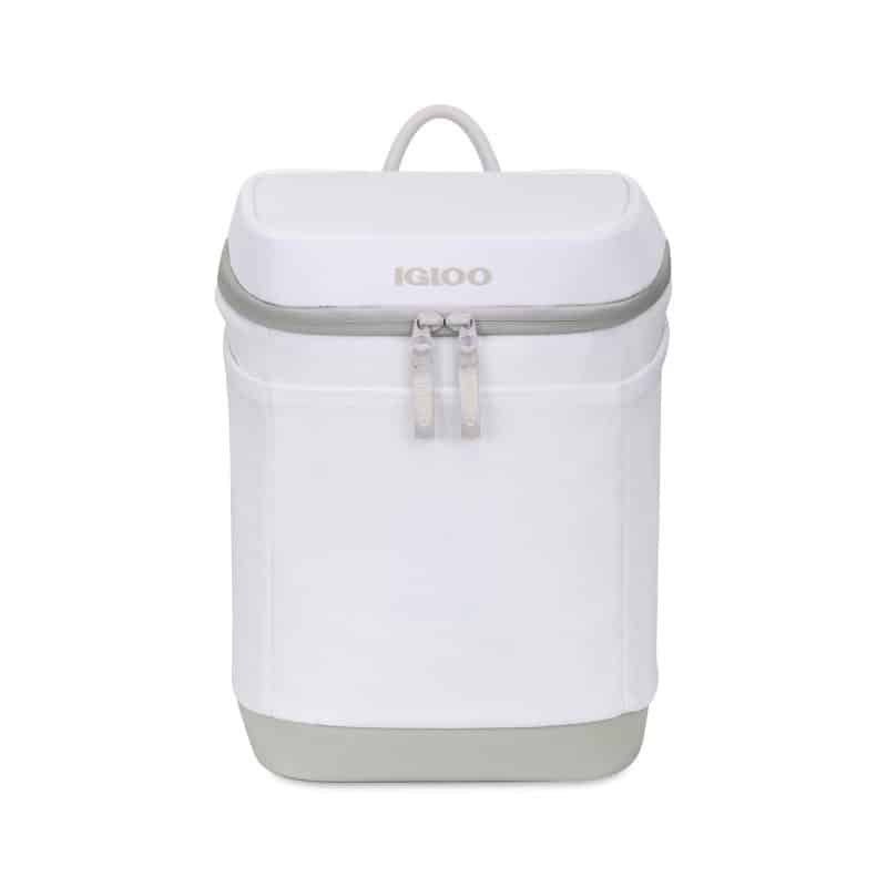 Custom Igloo Day Chiller Recycled Poly Backpack 12 Can Soft Cooler - Cloud White with Company Logo - Personalized Bulk Corporate Gift - 1
