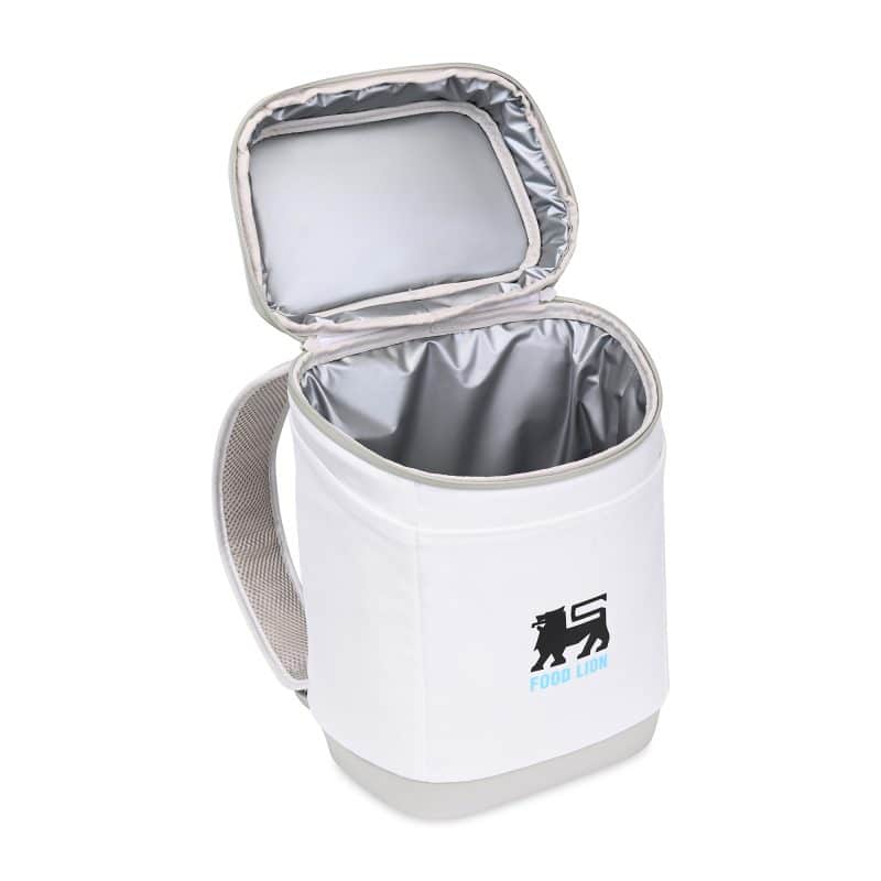 Custom Igloo Day Chiller Recycled Poly Backpack 12 Can Soft Cooler - Cloud White with Company Logo - Personalized Bulk Corporate Gift - 2