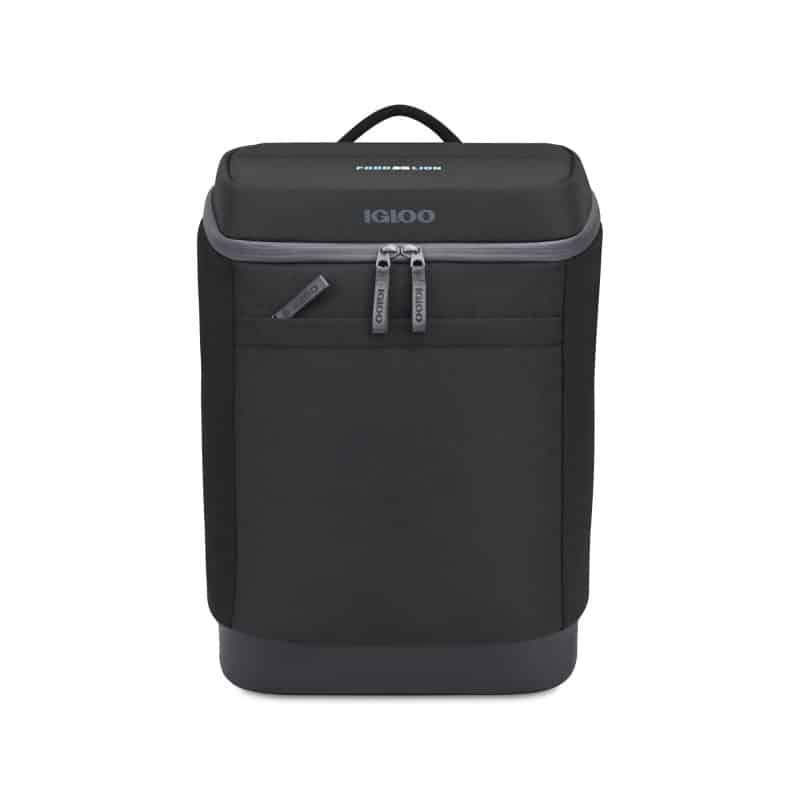 Custom Igloo Day Chiller Recycled Poly Backpack 24 Can Soft Cooler - Black with Company Logo - Personalized Bulk Corporate Gift - 1