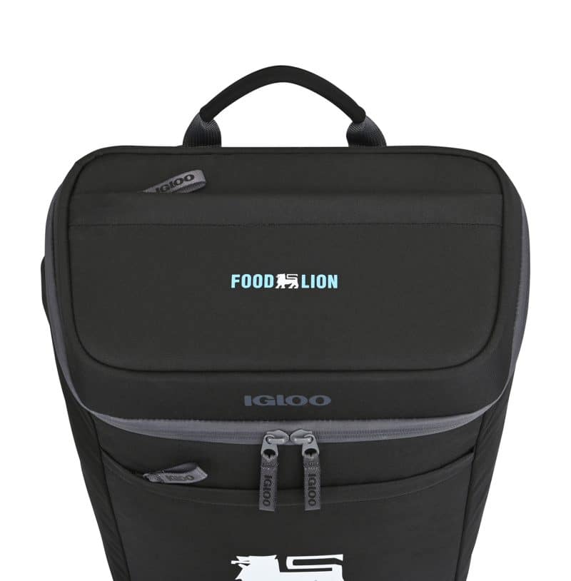 Custom Igloo Day Chiller Recycled Poly Backpack 24 Can Soft Cooler - Black with Company Logo - Personalized Bulk Corporate Gift - 4