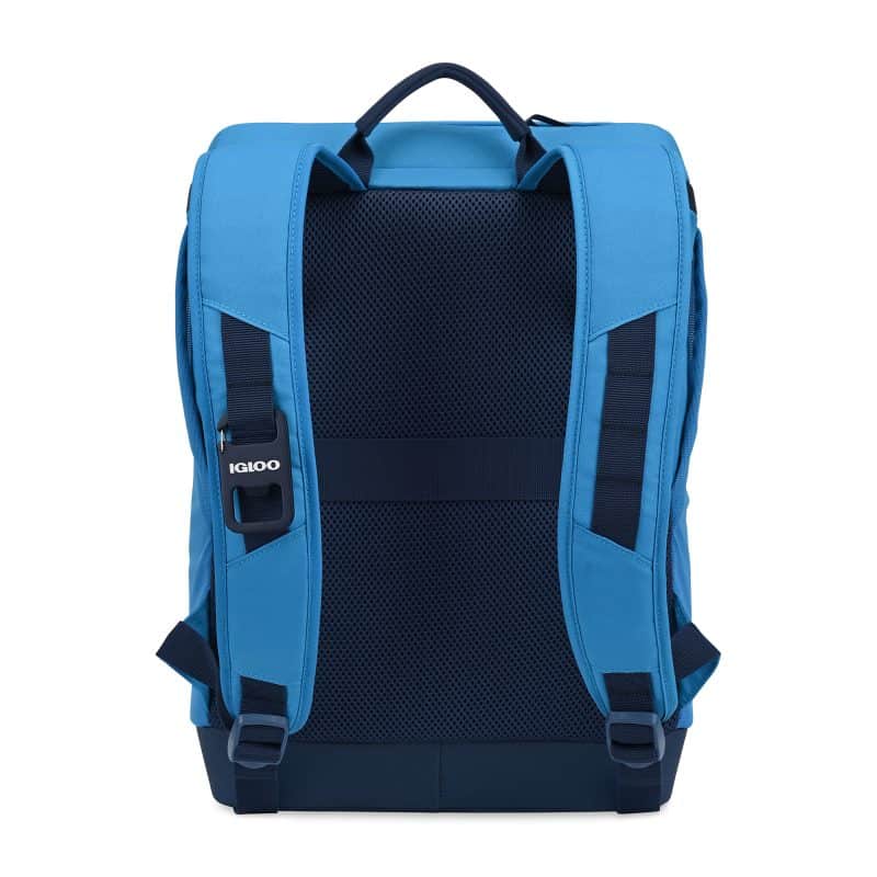 Custom Igloo Day Chiller Recycled Poly Backpack 24 Can Soft Cooler - Brilliant Blue with Company Logo - Personalized Bulk Corporate Gift - 4