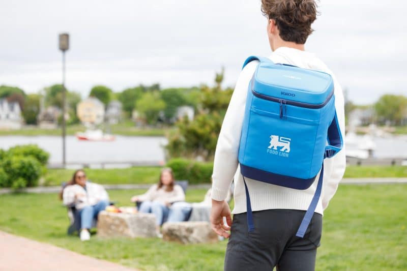 Custom Igloo Day Chiller Recycled Poly Backpack 24 Can Soft Cooler - Brilliant Blue with Company Logo - Personalized Bulk Corporate Gift - 5