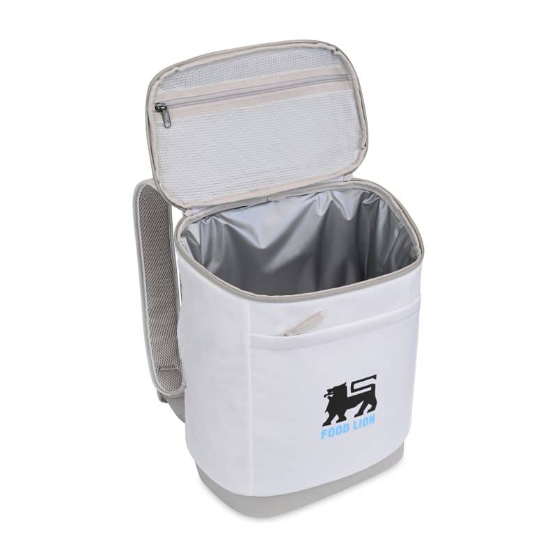 Custom Igloo Day Chiller Recycled Poly Backpack 24 Can Soft Cooler - Cloud White with Company Logo - Personalized Bulk Corporate Gift - 2