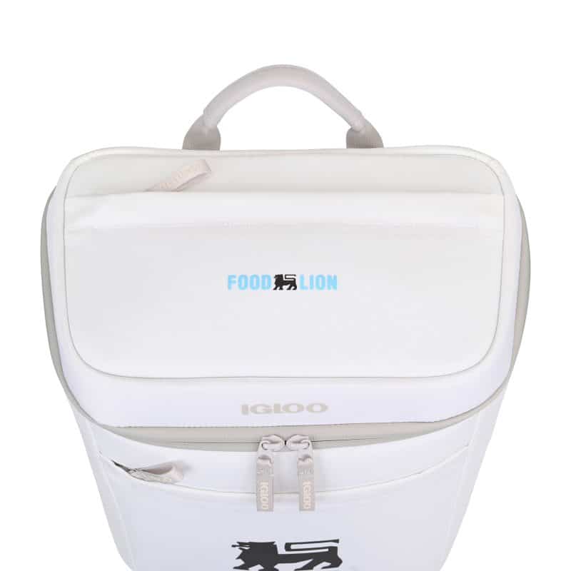 Custom Igloo Day Chiller Recycled Poly Backpack 24 Can Soft Cooler - Cloud White with Company Logo - Personalized Bulk Corporate Gift - 3