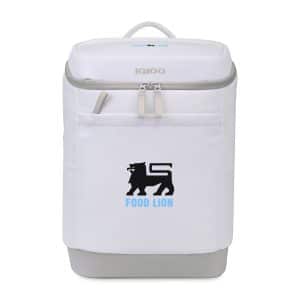 Custom Igloo Day Chiller Recycled Poly Backpack 24 Can Soft Cooler - Cloud White with Company Logo - Personalized Bulk Corporate Gift