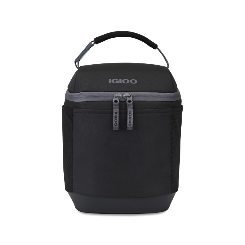 Custom Igloo Day Chiller Recycled Poly Box 8 Can Soft Cooler - Black with Company Logo - Personalized Bulk Corporate Gift - 1