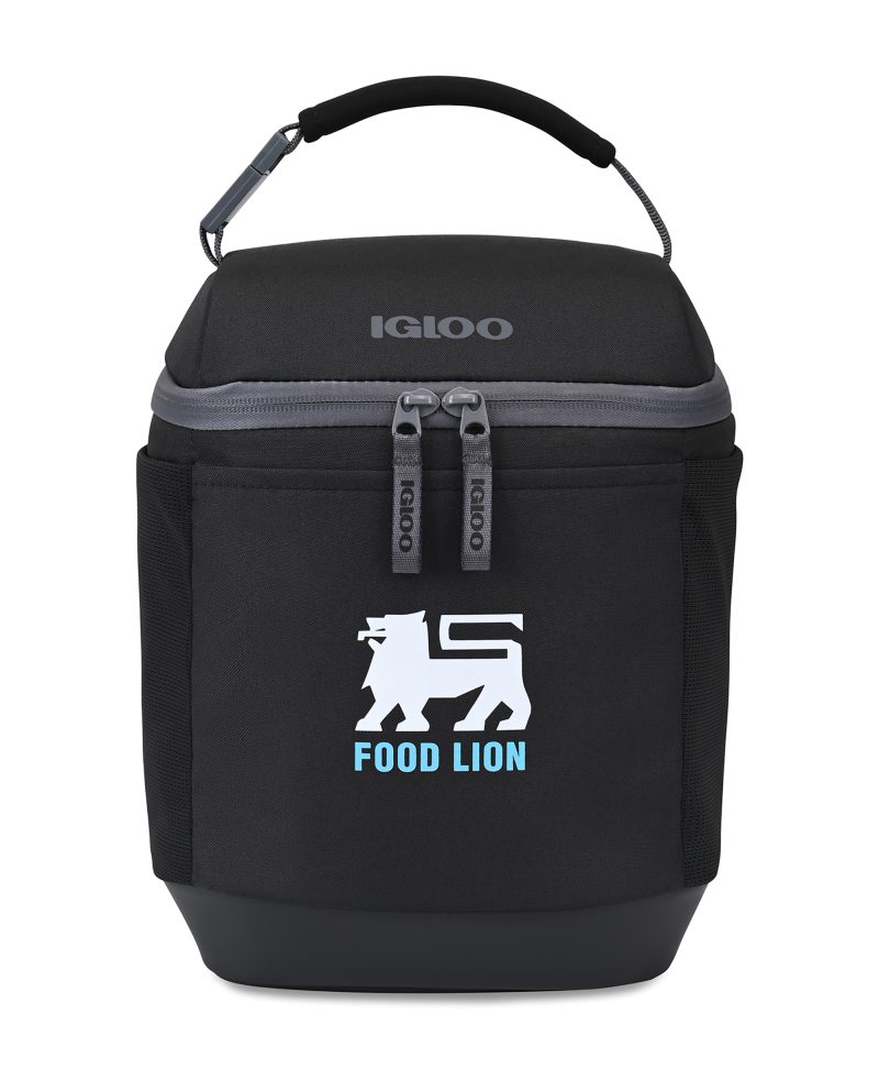 Custom Igloo Day Chiller Recycled Poly Box 8 Can Soft Cooler - Black with Company Logo - Personalized Bulk Corporate Gift