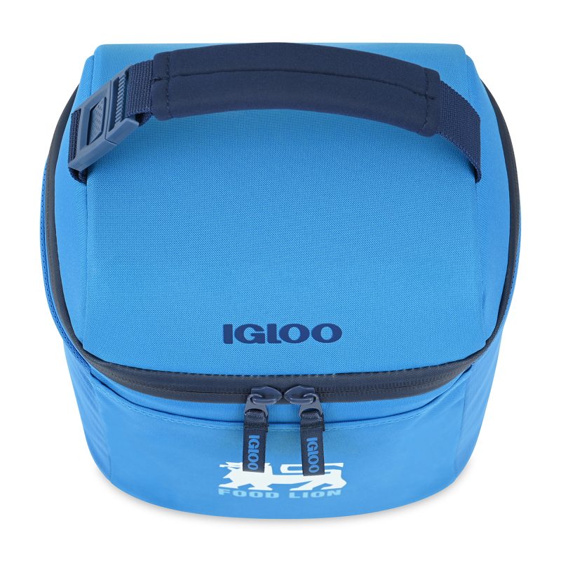 Custom Igloo Day Chiller Recycled Poly Box 8 Can Soft Cooler - Brilliant Blue with Company Logo - Personalized Bulk Corporate Gift - 3