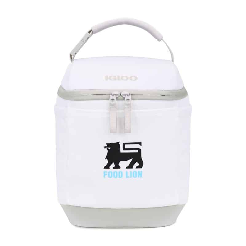 Custom Igloo Day Chiller Recycled Poly Box 8 Can Soft Cooler - Cloud White with Company Logo - Personalized Bulk Corporate Gift