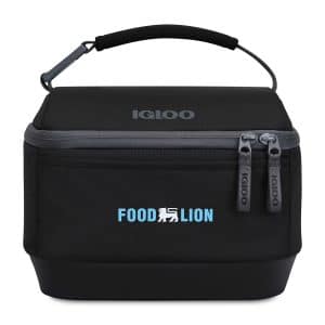 Custom Igloo Day Chiller Recycled Poly Lunch Bag Cooler - Black with Company Logo - Personalized Bulk Corporate Gift