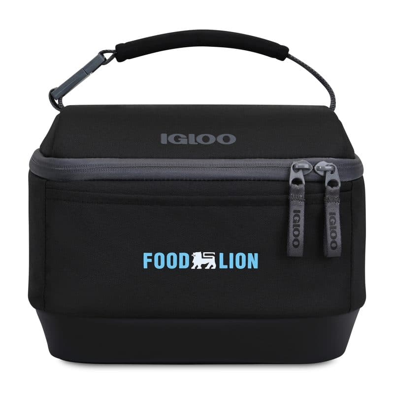 Custom Igloo Day Chiller Recycled Poly Lunch Bag Cooler - Black with Company Logo - Personalized Bulk Corporate Gift