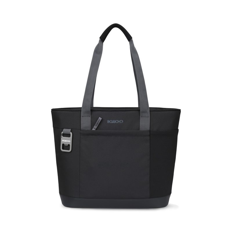 Custom Igloo Day Chiller Recycled Poly Tote 20 Can Soft Cooler - Black with Company Logo - Personalized Bulk Corporate Gift - 1