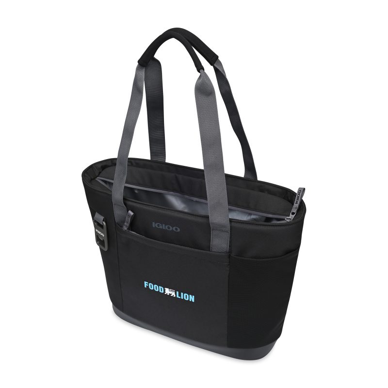 Custom Igloo Day Chiller Recycled Poly Tote 20 Can Soft Cooler - Black with Company Logo - Personalized Bulk Corporate Gift - 2