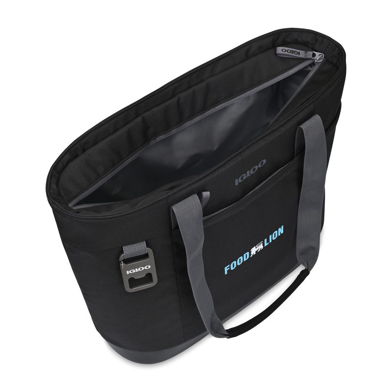 Custom Igloo Day Chiller Recycled Poly Tote 20 Can Soft Cooler - Black with Company Logo - Personalized Bulk Corporate Gift - 3