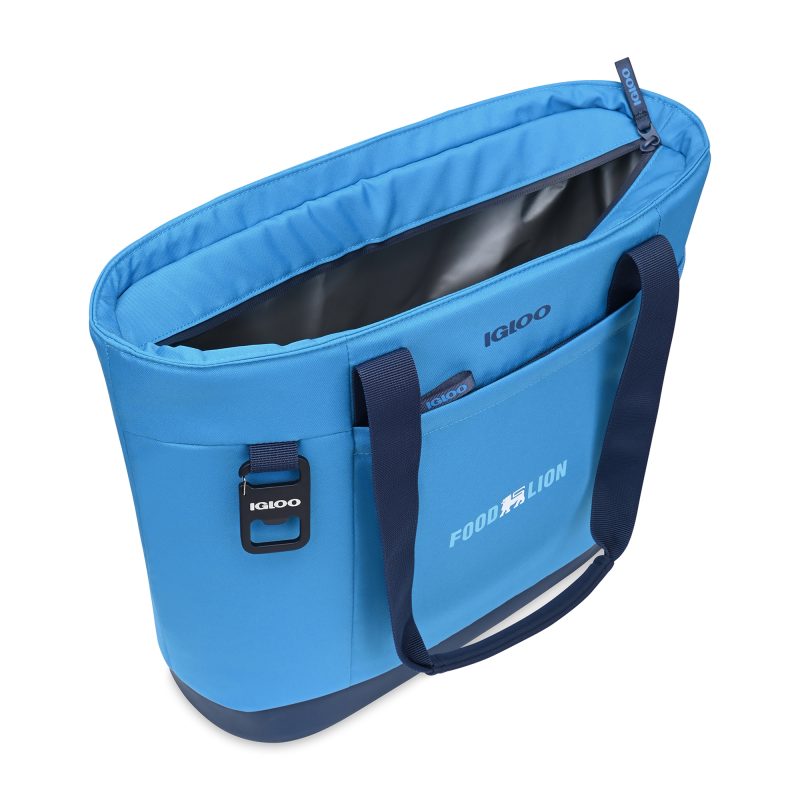 Custom Igloo Day Chiller Recycled Poly Tote 20 Can Soft Cooler - Brilliant Blue with Company Logo - Personalized Bulk Corporate Gift - 3
