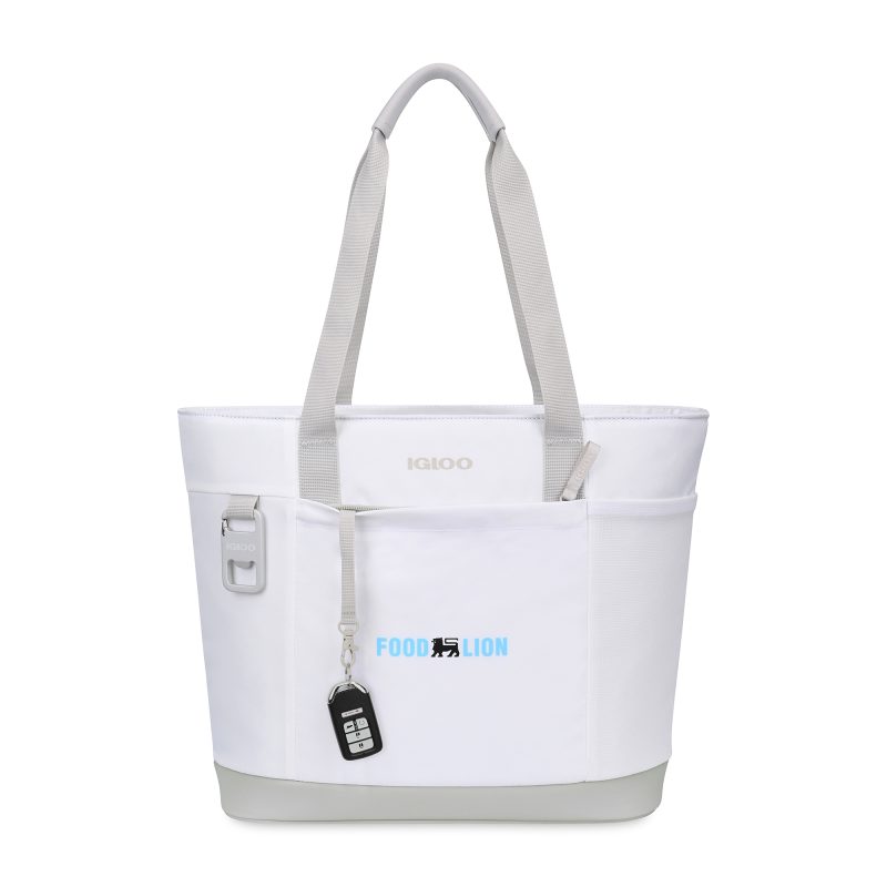 Custom Igloo Day Chiller Recycled Poly Tote 20 Can Soft Cooler - Cloud White with Company Logo - Personalized Bulk Corporate Gift - 4