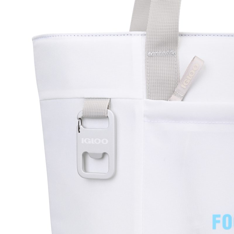 Custom Igloo Day Chiller Recycled Poly Tote 20 Can Soft Cooler - Cloud White with Company Logo - Personalized Bulk Corporate Gift - 6