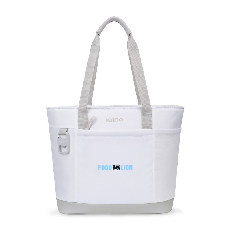 Custom Igloo Day Chiller Recycled Poly Tote 20 Can Soft Cooler - Cloud White with Company Logo - Personalized Bulk Corporate Gift