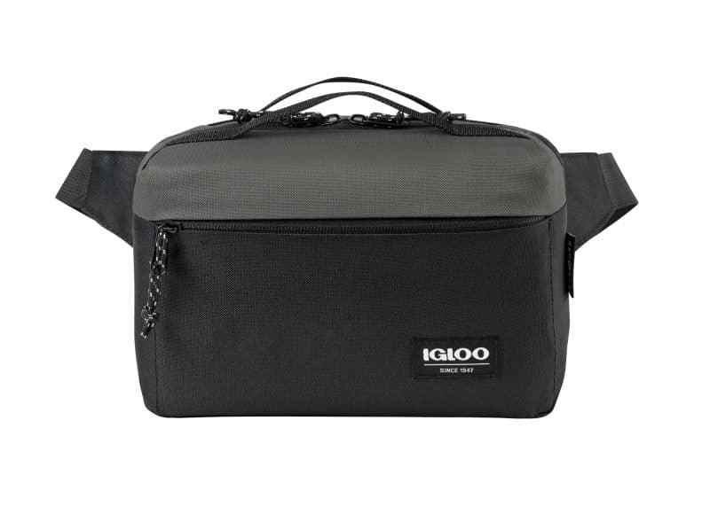 Custom Igloo Fundamentals Hip Pack Cooler - Black-Dark Grey with Company Logo - Personalized Bulk Corporate Gift - 1