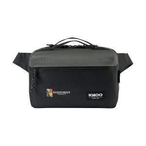 Custom Igloo Fundamentals Hip Pack Cooler - Black-Dark Grey with Company Logo - Personalized Bulk Corporate Gift
