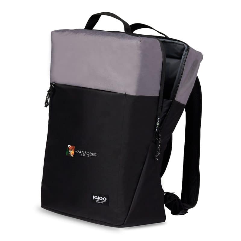 Custom Igloo Fundamentals Lotus Backpack Cooler - Black-Dark Grey with Company Logo - Personalized Bulk Corporate Gift - 5